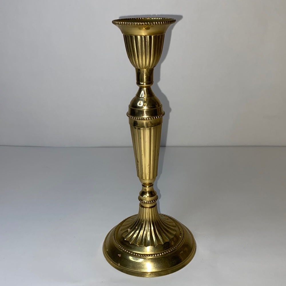 Gold Tone Metal Candlestick